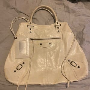 White Balenciaga City Bag